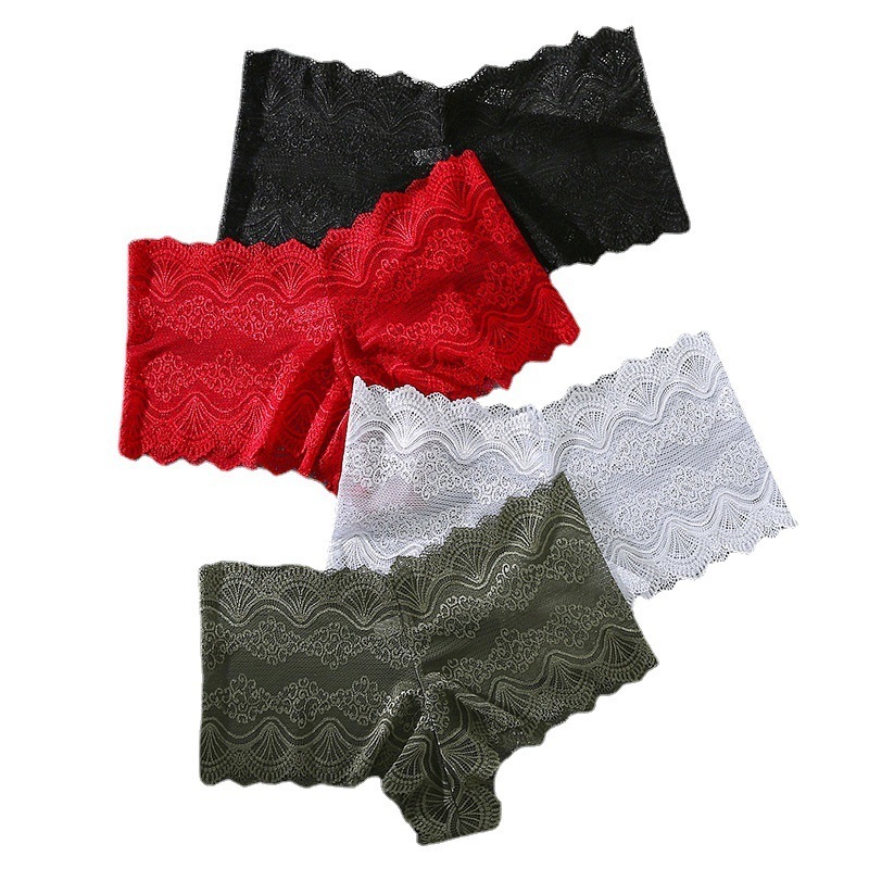 Big strech Lace Underwear Boyshorts Panties high waist mature women panties