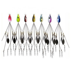 Big Game 18g 5Arms Alabama Umbrella Fishing Rig with Spinner and Swivel Snap Connector for Ocean Trout Bass Fishing