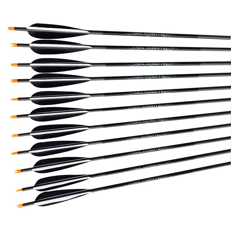 Archery Arrow 3.2mm id carbon arrow spine 300 -1400 40T carbon shaft hunting shooting arrows for recurve compound bow