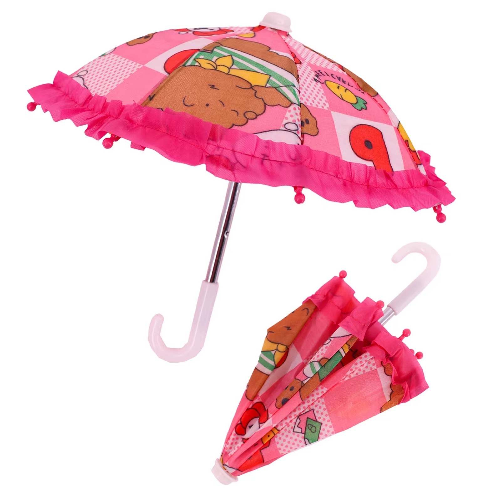 Promotional Kids Toy Umbrella 18 Inch Doll Umbrella Dollhouse Miniature for Dolls and Kids Playing