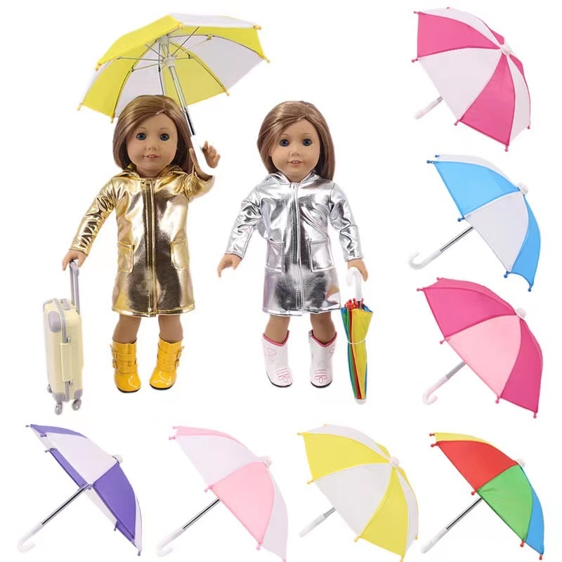 Promotional Kids Toy Umbrella 18 Inch Doll Umbrella Dollhouse Miniature for Dolls and Kids Playing