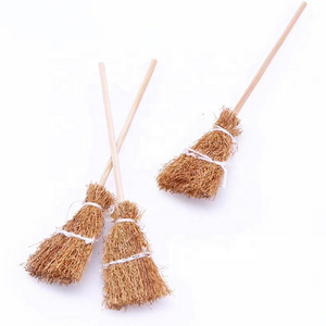 Dollland Halloween Mini Witch Broom Hanging Ornaments Straw Broom Halloween Party Decoration