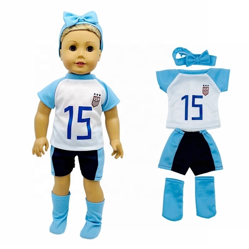 Hot Sell Doll Sportswear Sports Series Outfit Dolls Sports Clothes Set Hair Band And Socks for  18 Inch Doll