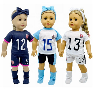 Hot Sell Doll Sportswear Sports Series Outfit Dolls Sports Clothes Set Hair Band And Socks for  18 Inch Doll