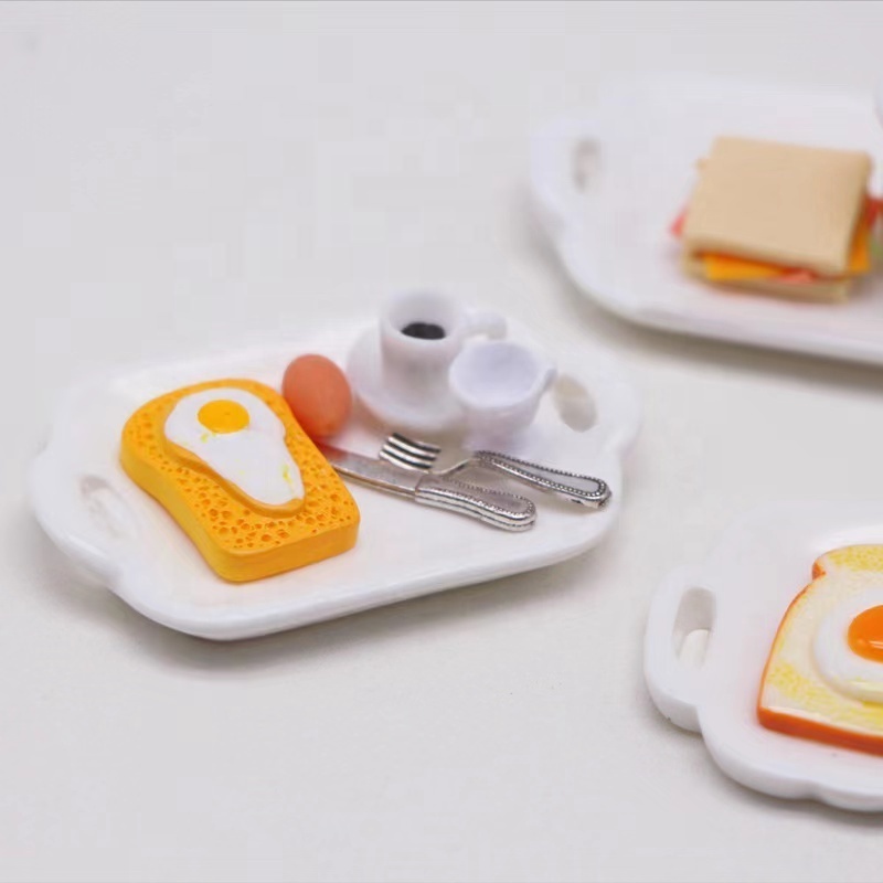 Doll House Mini Tableware Plate Miniature Accessories Plate Soap Dish Creative Food Play Model Props