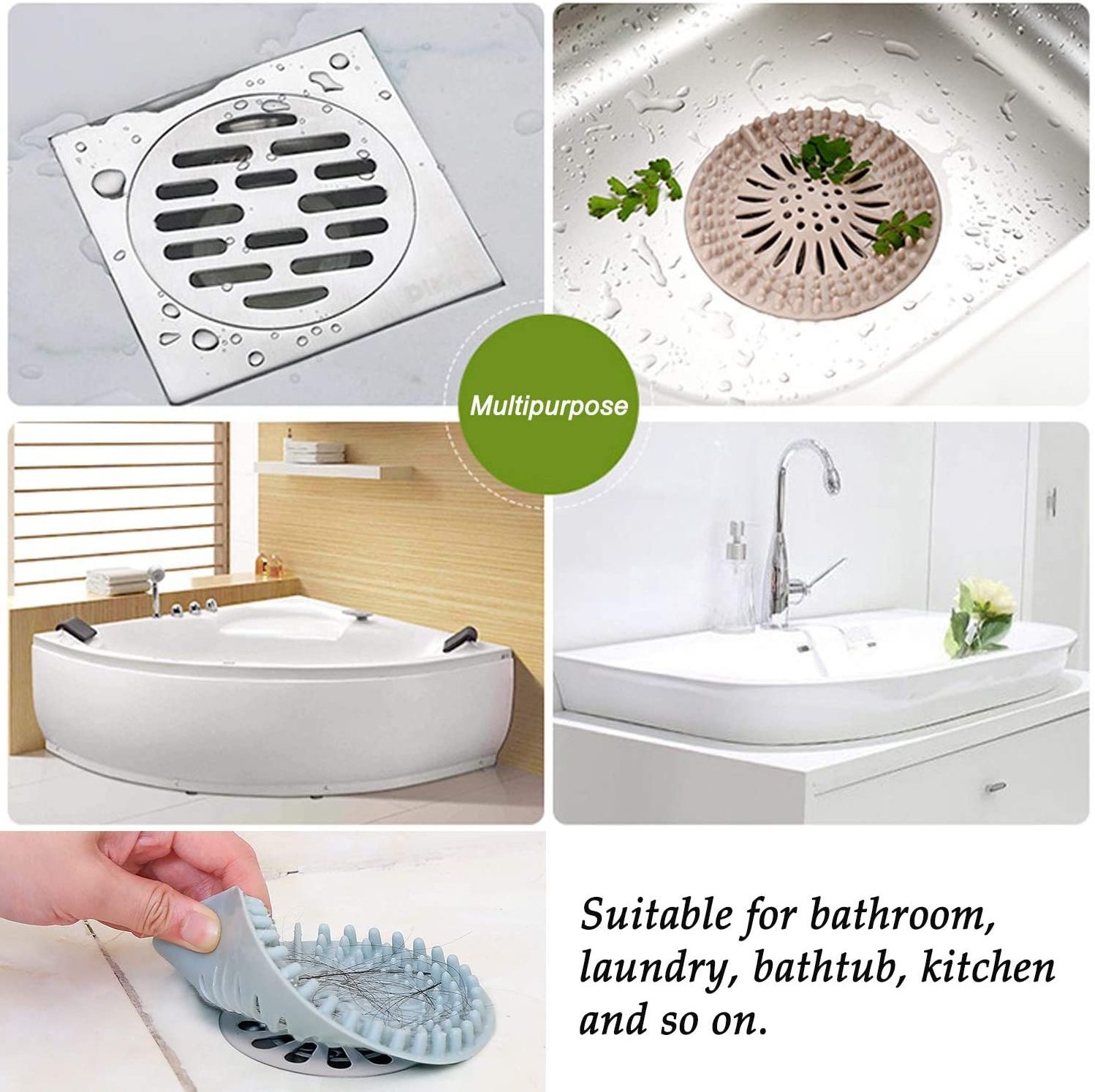 High Quality Silicone Sink Filters Hair Stopper Shower Bathroom Washbasin Drain Hair Catcher Cover