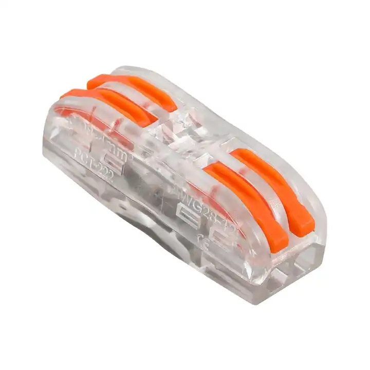 Quick splice wire wiring push-in butt lever connector lighting electric terminal block 2 in 2 out PCT-222 223 224