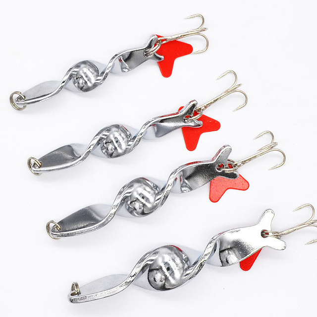 Wholesale In Stock  spinner baits10g-27g Fishing Tackle Treble Hook Metal  spoon lures  fishing metal jig