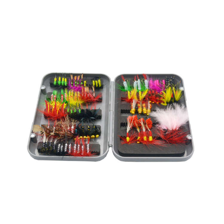 100pcs/box fly Fishing Lure Set Artificial Insect Bait Trout Hook Tackle with Case Box Fly Lure Bait For Fly Fishing Lures