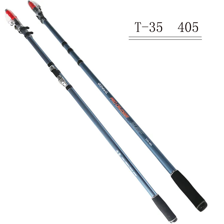 New Telescopic Surf fishing rod T35-4.05M Carbon Super Hard long throlling casting rod sea boat fishing rod