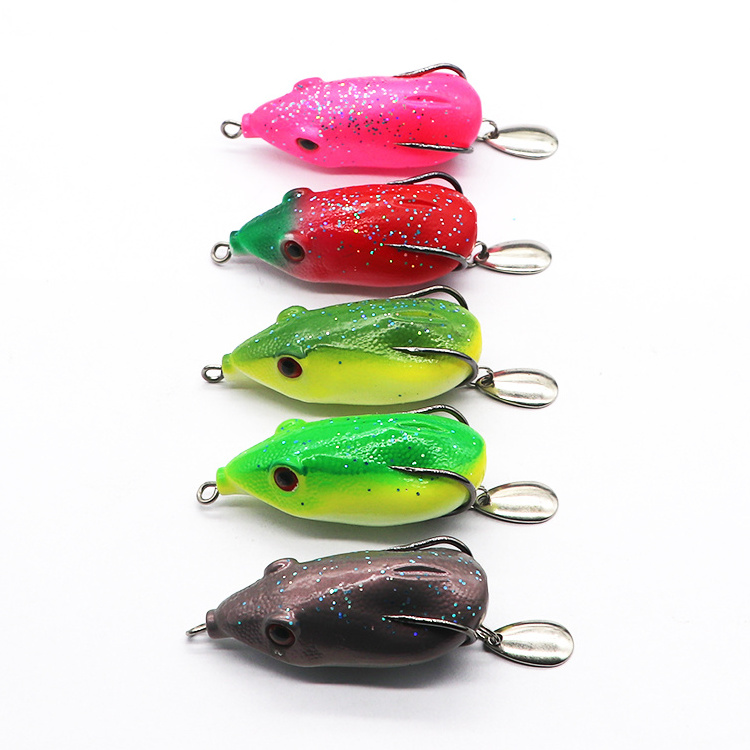 Frog double 6cm/13g Hook With Spinner Soft Baits Fishing Bait Fishing Artificial Fishing Lures Frog Soft Lures