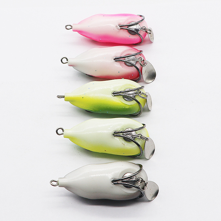 Frog double 6cm/13g Hook With Spinner Soft Baits Fishing Bait Fishing Artificial Fishing Lures Frog Soft Lures