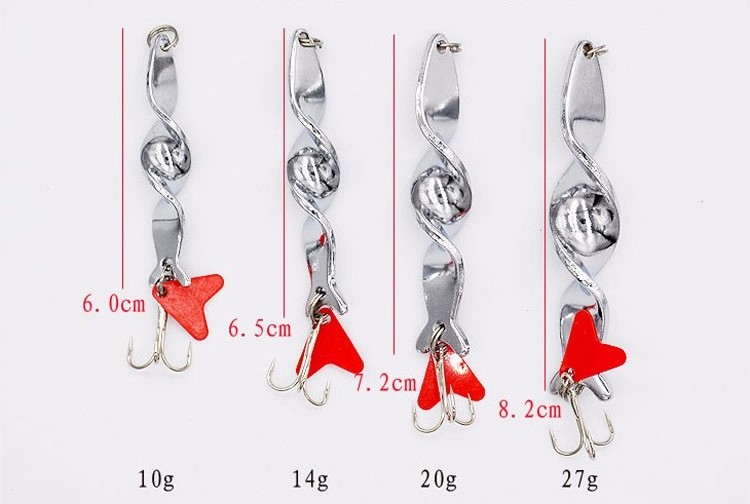 Wholesale In Stock  spinner baits10g-27g Fishing Tackle Treble Hook Metal  spoon lures  fishing metal jig