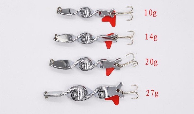 Wholesale In Stock  spinner baits10g-27g Fishing Tackle Treble Hook Metal  spoon lures  fishing metal jig