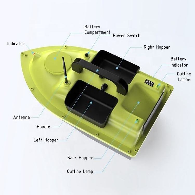 New Arrival 5200mah Large Load Abs Waterproof 500m High Speed Carp Robot Rc Fishing Bait Boat