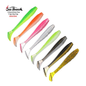 New Hot Sale Tpr pvc Material 5.5cm 6.5cm 7cm 12cm Soft Bait Worm Soft Plastic Fishing Baits Soft Swim Bait