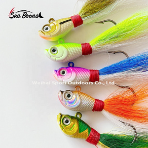 High Quality 7g 14g 28g 42g 56g  Artificial Jig Head Bait Big Eye Bucktail Jig Fishing Hook Wholesale