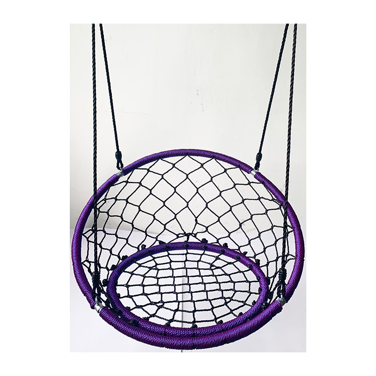 Garden Single Nest Swing Seat with Adjustable Hanging PE Rope for Children Adults