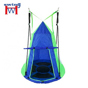 Outdoor Kids Garden Pod Hanging Swing Chair with  Tent