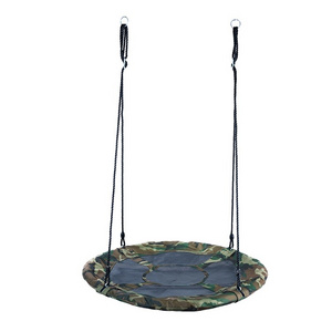 Weather Resistant Outdoor Round Disc Nest Rope Hanging Tree Swing for Kids Adults