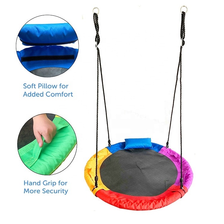 Outdoor Round Platform Disc Saucer Tree Swing Chair for Kids Adults Relaxing