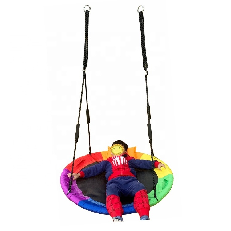 Outdoor Round Platform Disc Saucer Tree Swing Chair for Kids Adults Relaxing