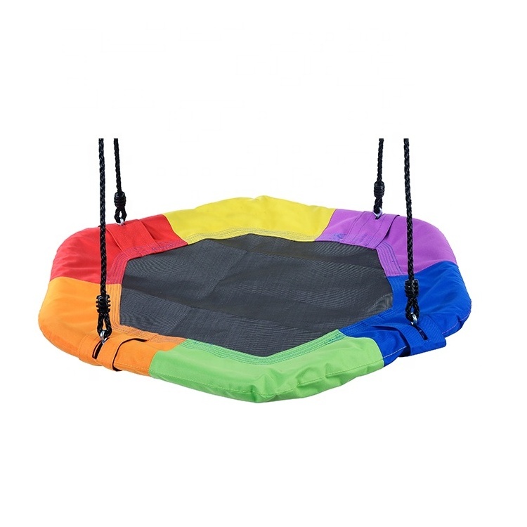 Multi Color Fabric Hammock Tree Swing Chair Kids with Hanging Strap Kit