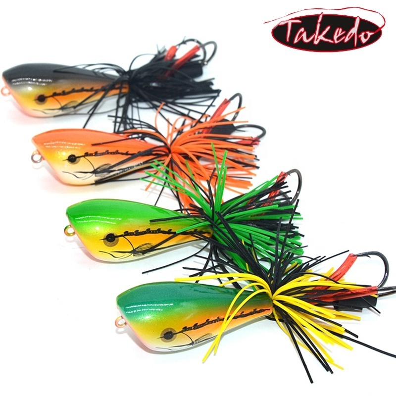 TAKEDO high quality KLWA 50mm 9.5g topwater hard bass bait snakehead ABS plastic hard frog lures fishing bass lure