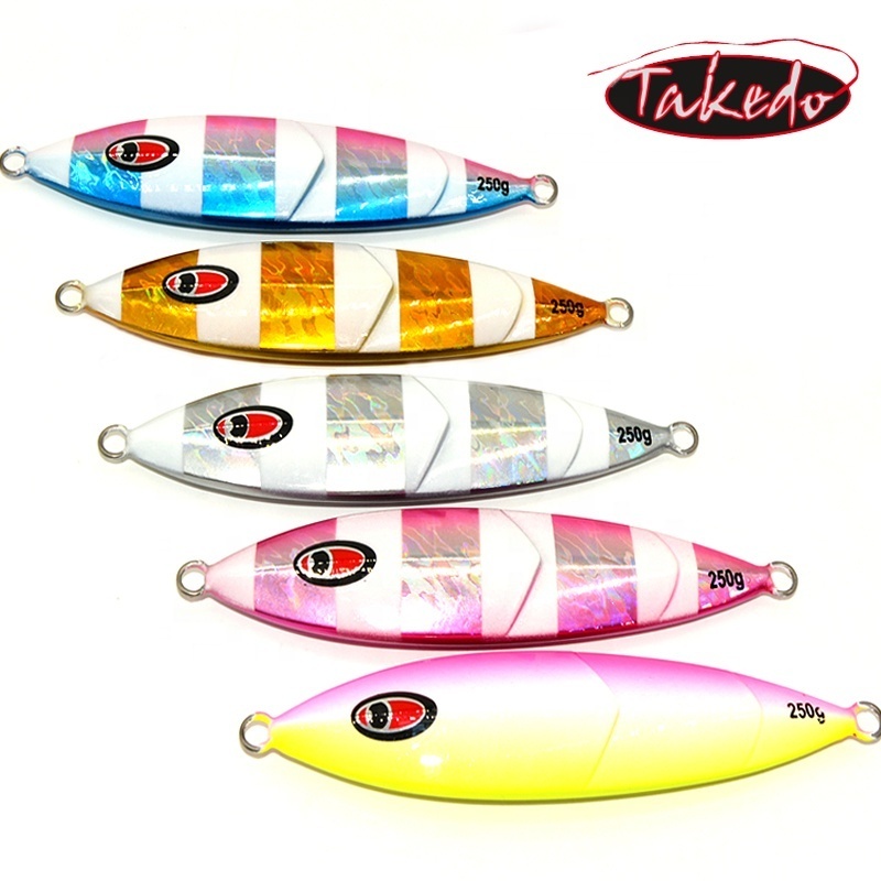 TAKEDO JY06 250g 12.5cm High quality triple edge Jig fast sinking bait for tuna grouper slow swinging lead fish bait