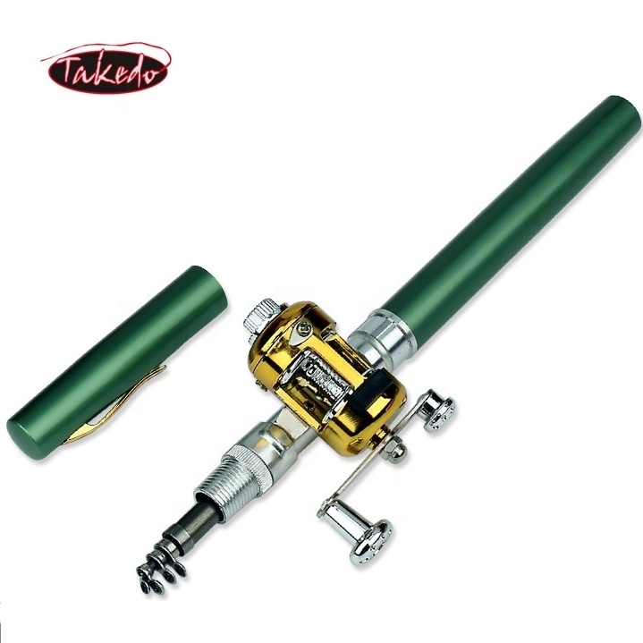 TAKEDO Wholesale High Quality MY01 Mini Fishing Rod Pen Style Outdoor Portability Scalable Telescopic Rod  Ice Fishing Rod Suit