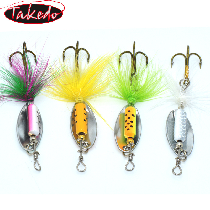 TAKEDO Wholesale high quality HG17  65mm 4g  fish type soft bait with spinner bait spoon fishing lures