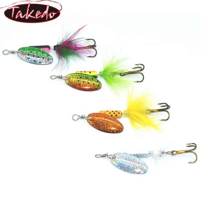 TAKEDO Wholesale high quality HG17  65mm 4g  fish type soft bait with spinner bait spoon fishing lures