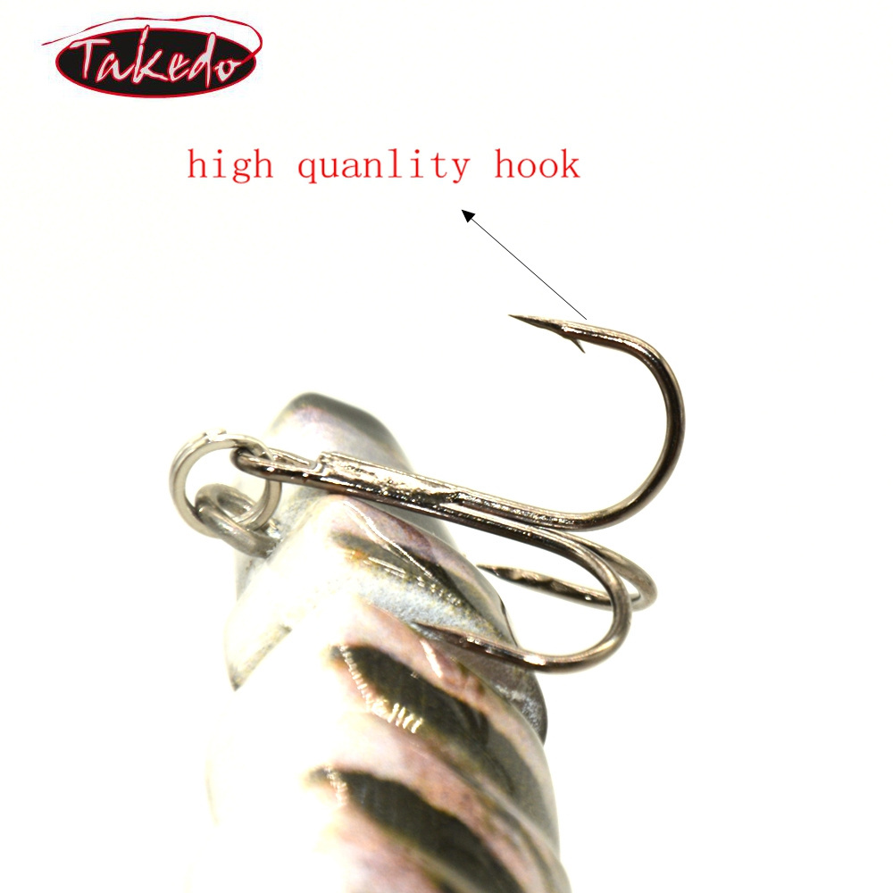 TAKEDO wholesale  HJ02A 110mm 17.0g Multi jointed Shrimp Hard bait fishing shrimp lure bass lure with 4 Detachable tails