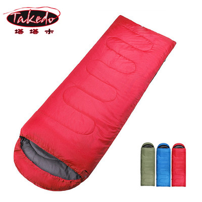 TAKEDO Waterproof Custom Envelope Anti Bite Zip Draw Cord Outdoor Camping Sleeping Bag Travel Ultralight Sleeping Bag