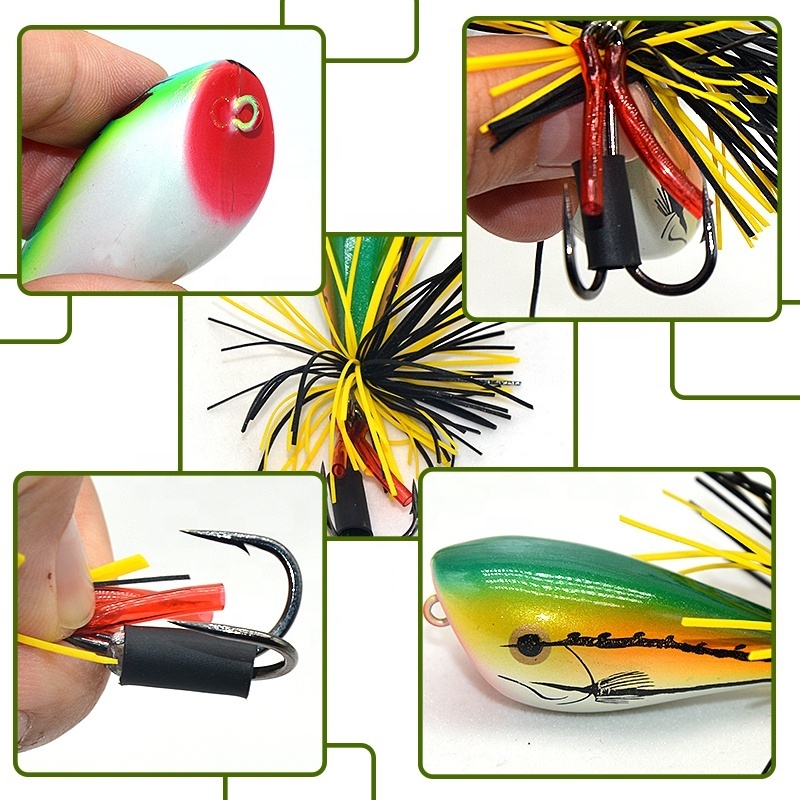 TAKEDO high quality KLWA 50mm 9.5g topwater hard bass bait snakehead ABS plastic hard frog lures fishing bass lure