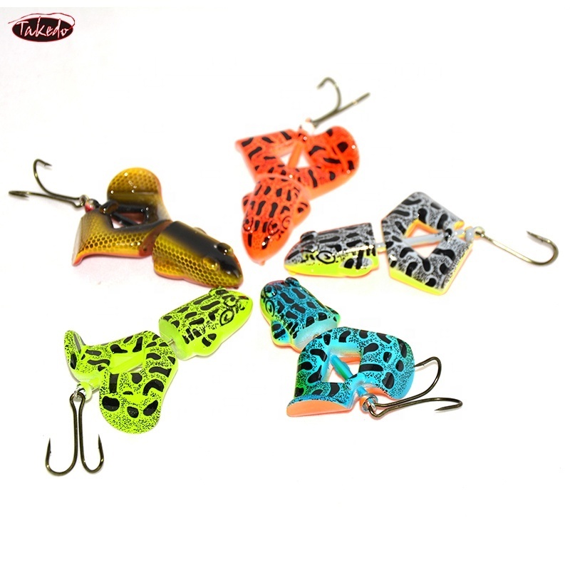 TAKEDO High Quality RL09 75Mm 13G Fishing Frog Lure Hard Lure  Rotating Frog Bass Lure