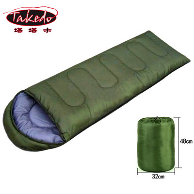 TAKEDO Waterproof Custom Envelope Anti Bite Zip Draw Cord Outdoor Camping Sleeping Bag Travel Ultralight Sleeping Bag