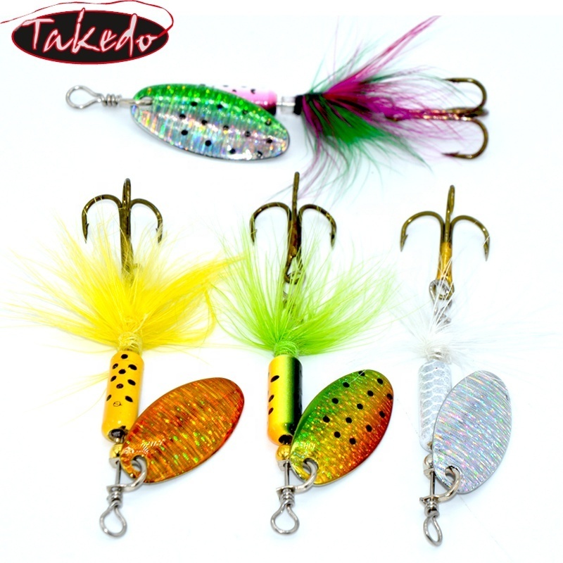 TAKEDO Wholesale high quality HG17  65mm 4g  fish type soft bait with spinner bait spoon fishing lures