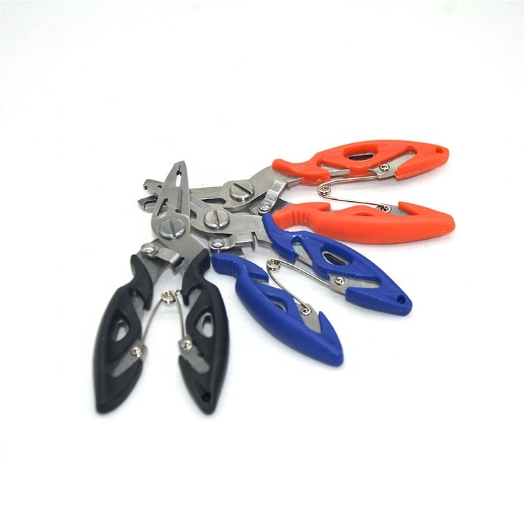 TAKEDO wholesale self locking type Stainless steel Titanium plated fishing pliers portable lure tools fishing scissor