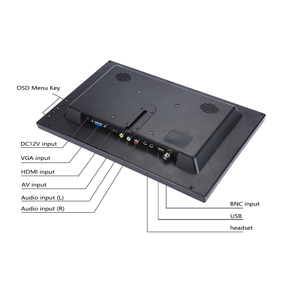 11.6 Inch pos computer PC portable monitor 1920x1080 IPS LCD panel  LCD CCTV Monitor With AV VGA  H DMI Audio