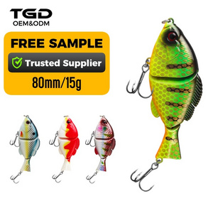 New Products 80mm15g Slow sinking hard lure bait swimbait 3D printed jointed swimbait 5 colors bionic multi joint fishing lures