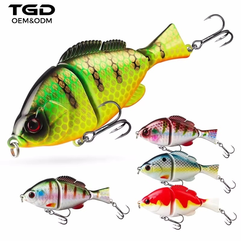 New Products 80mm15g Slow sinking hard lure bait swimbait 3D printed jointed swimbait 5 colors bionic multi joint fishing lures