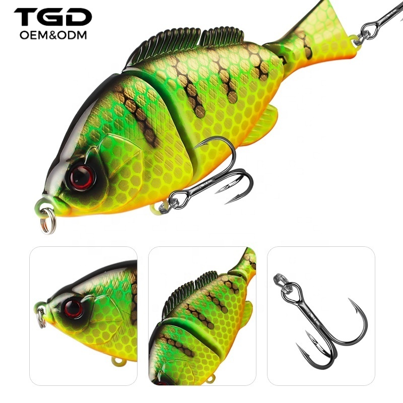 New Products 80mm15g Slow sinking hard lure bait swimbait 3D printed jointed swimbait 5 colors bionic multi joint fishing lures