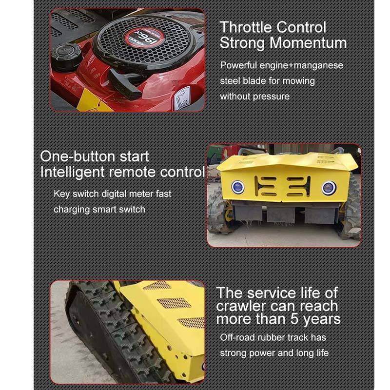 ini battery Remote Control Electric Battery Robot Lawn Mower Mini Automatic Crawler Lawn Mower