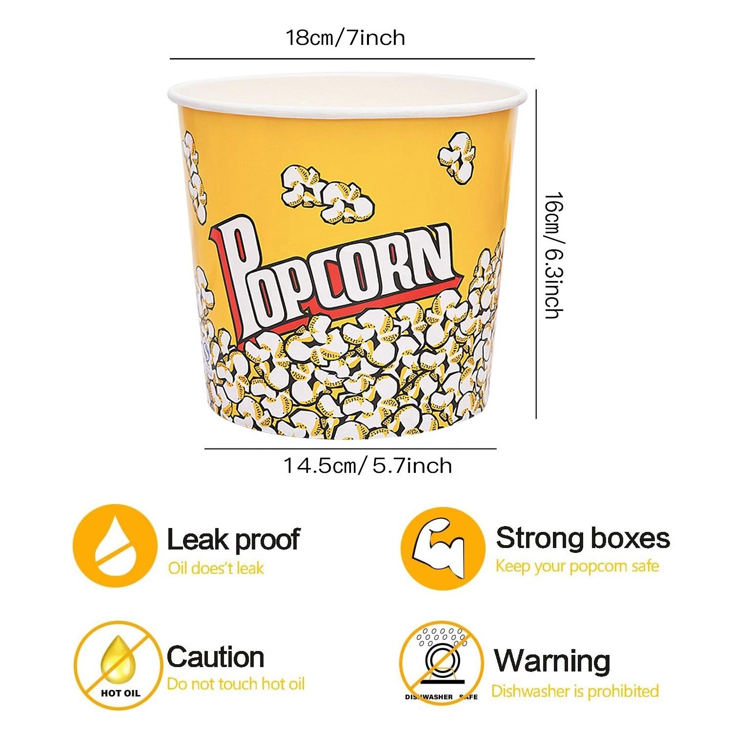 High Quality Customized Disposable Food Potato Chip Pop Corn Popcorns Paper Cups Fried Chicken Bucket With Logo