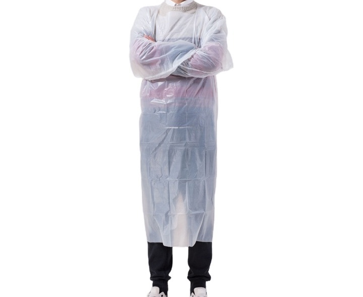 Aprons Light Weight Breathable Plastic Kitchen Butcher Gown PE Uniform Smock for Food Factory