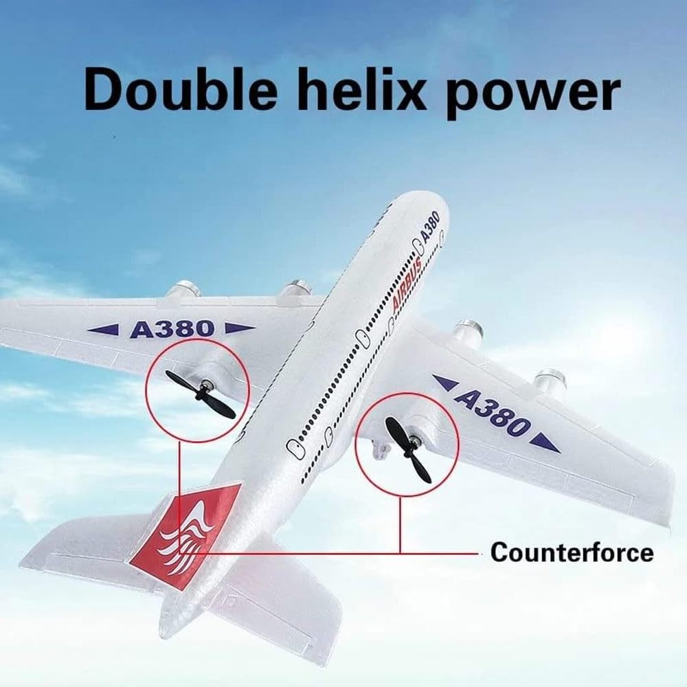 2.4G Remote Control Plane 2.5CH EPP Durable Styrofoam Airplane RC Aircraft Plane for Kids Boys Girls Airbus A380 Model