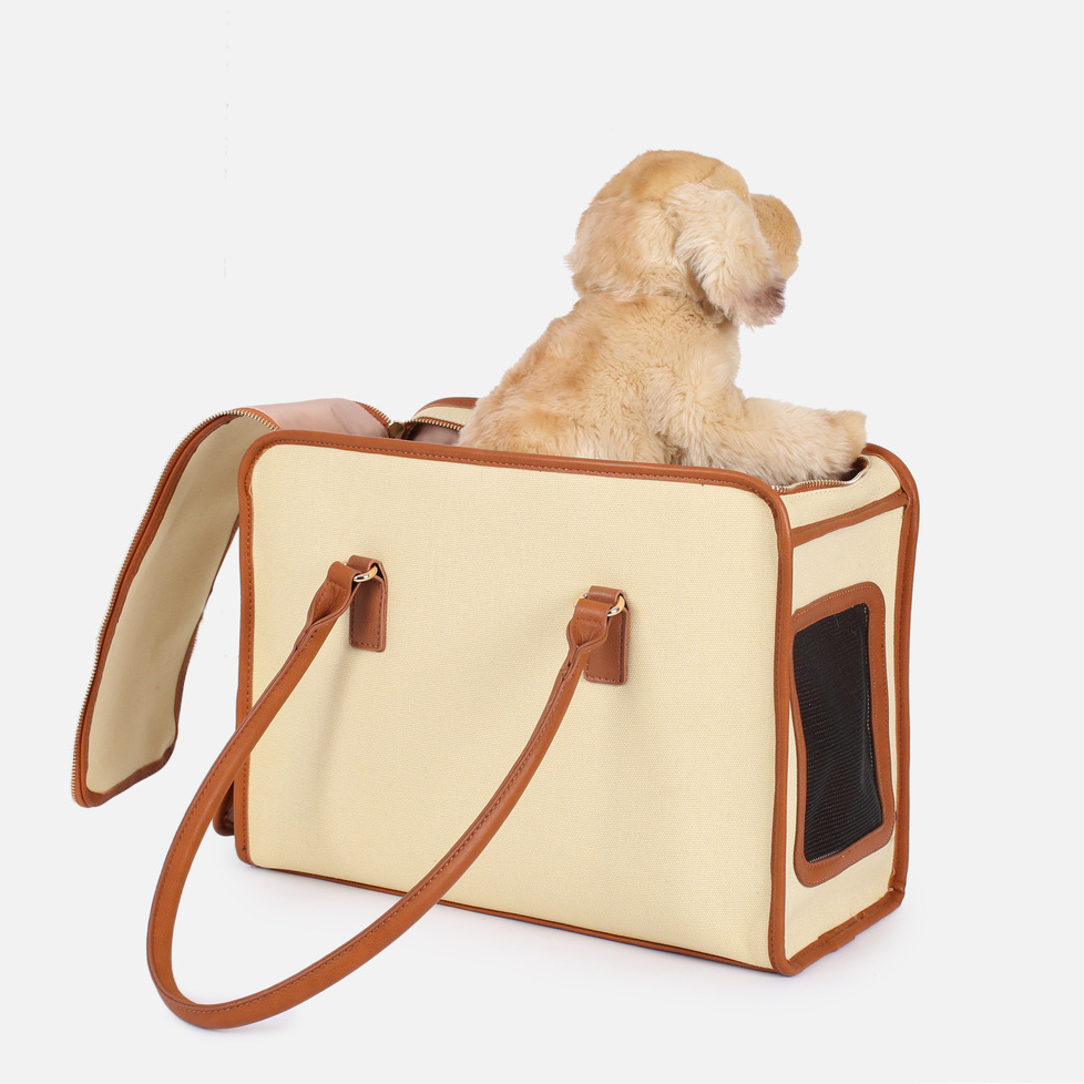 New Arrival Waterproof Canvas Dog Carrier Purse,Foldable Designer Pet Carrier,Pet Carrier Tote Bag Zipper Bag Slingshot Modern