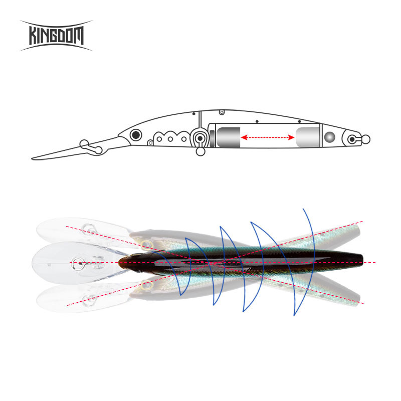 Kingdom suspending minnow fishing lures 13g/100mm hard plastic minnow baits sea bass minnow trap for saltwater