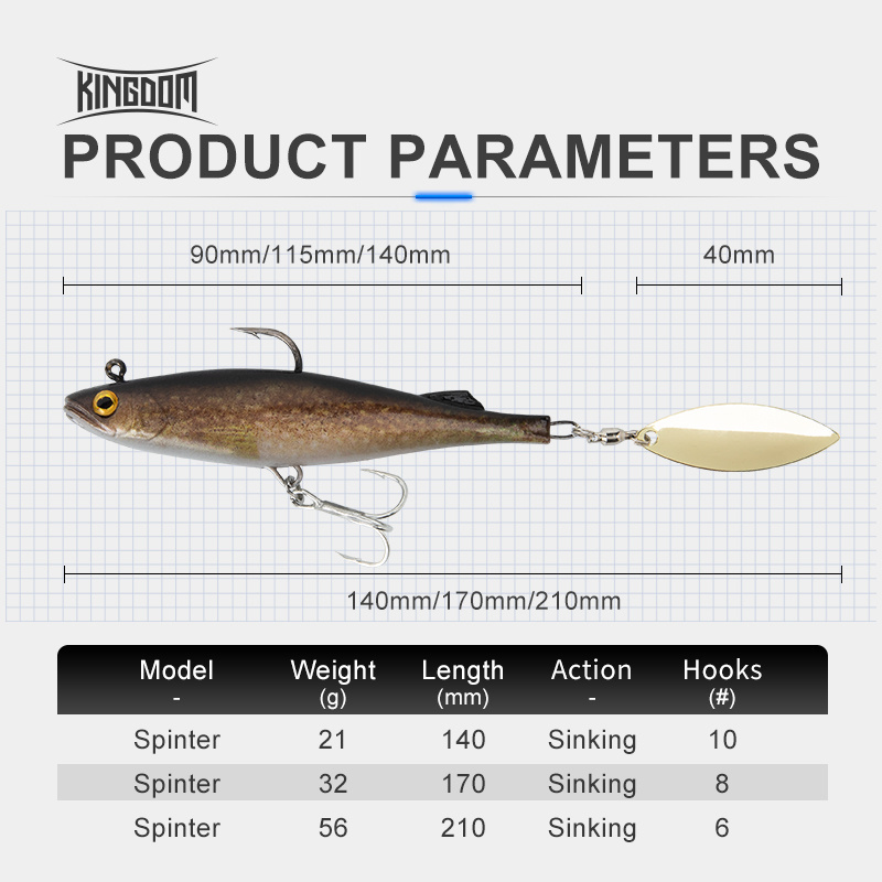 8806 SPINTER 2021 Fishing Lures 140mm 170mm 210mm Big Soft Swim Baits With Spoon on Tail Sinking 3D Printing Soft Lure